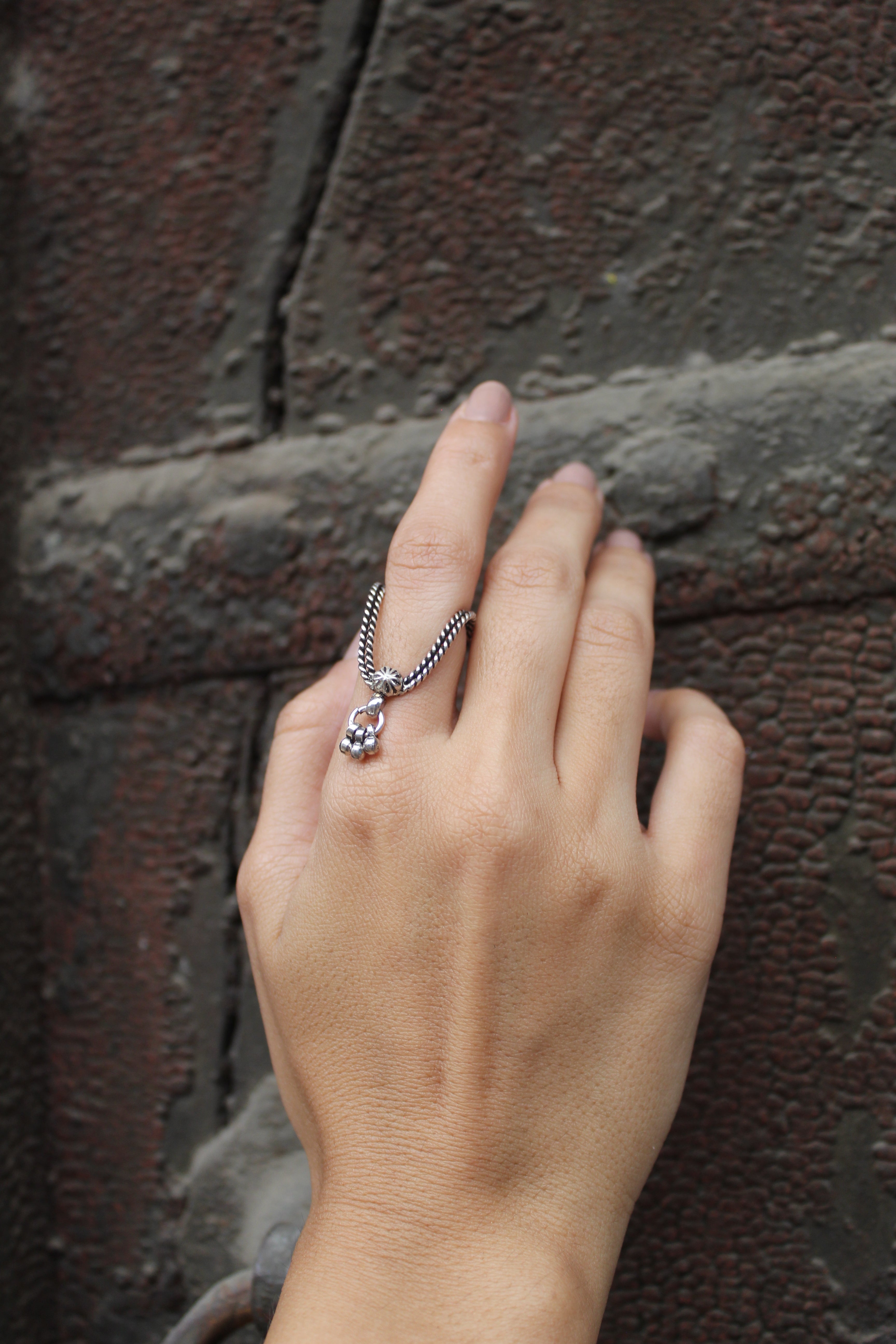 Silver Ghungroo Ring